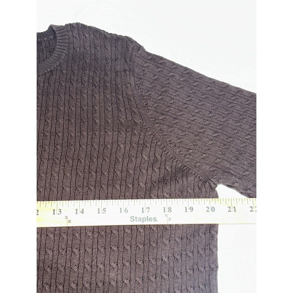 Lands End Women’s Sweater Pullover Cable Knit Cotton Brown XL 18-20 fall Casual - Picture 8 of 10